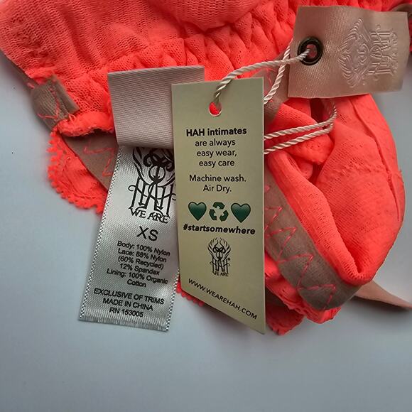 Free People We Are HAH Bust Out Bodysuit in Fried Salmon Lace Mesh Hook Back NEW - Picture 7 of 8